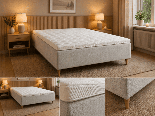 Luksus boxmadras i 140x200  Sandfarvet