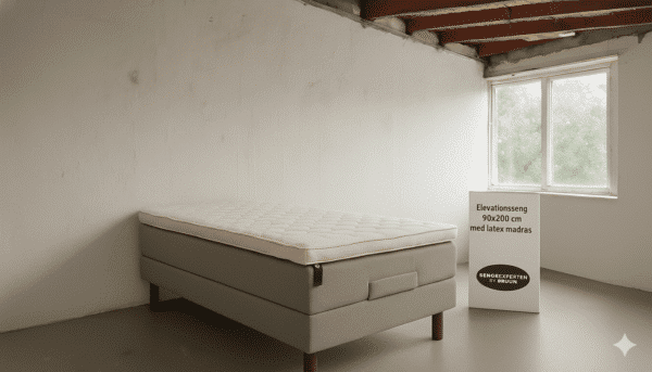 90x200 med LATEX madras Elevationsseng