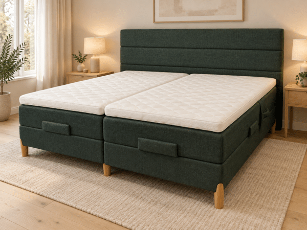 Enkelte eller split Bamboo topmadras(ser) Elevationsseng med gavl