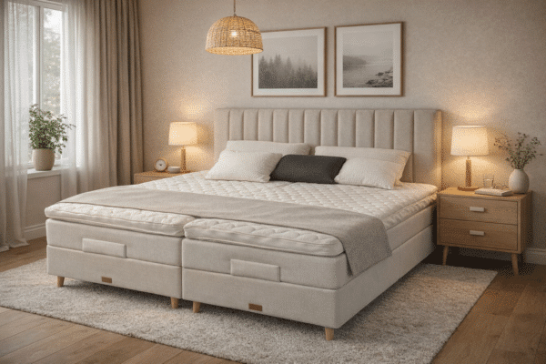 Stor familieseng i 210x210 cm Elevationsseng med gavl