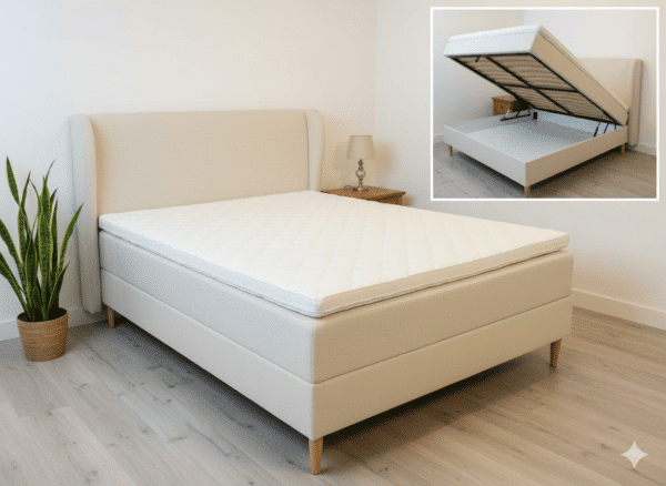 med MAGASIN sandfarvet Boxmadras 140x200 cm