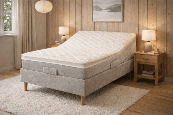 Elevationsseng Ærø Lift 140x200 cm Smuk velour - NR Green topmadras