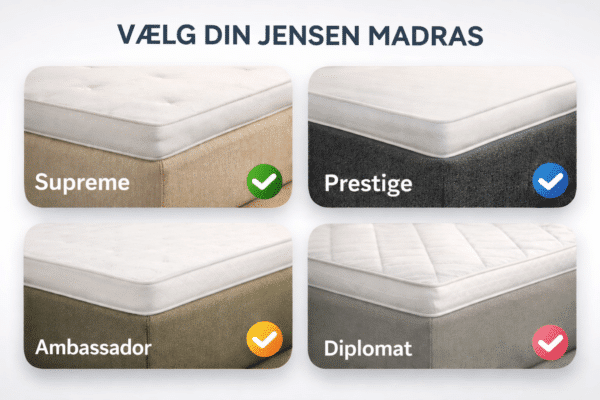 Udvalgte str. på tilbud Vælg din Jensen Diplomat madras