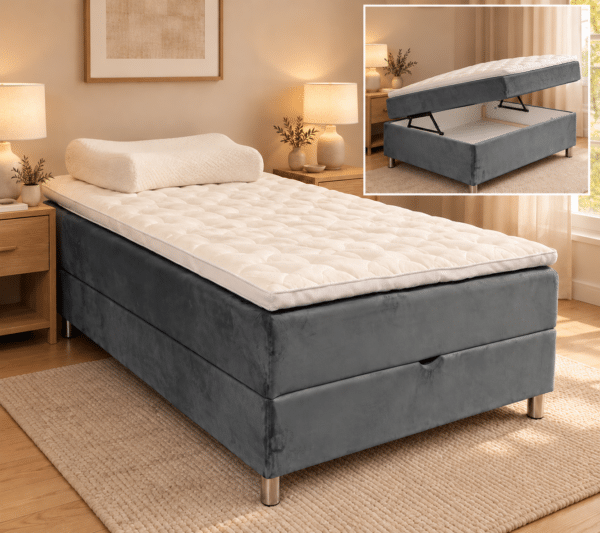 med sengemagasin Boxmadras 90x200 cm
